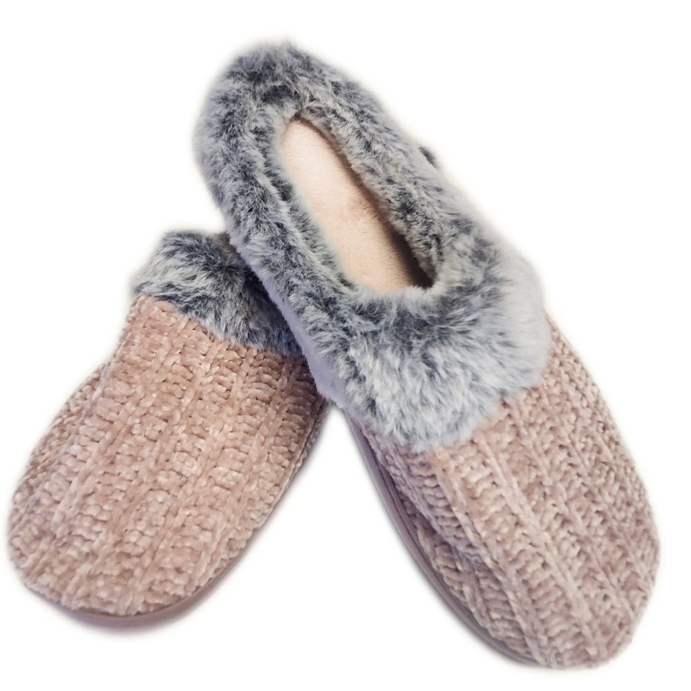 Amazon NEW IN BOX Pink & Gray Clog Slippers, 8